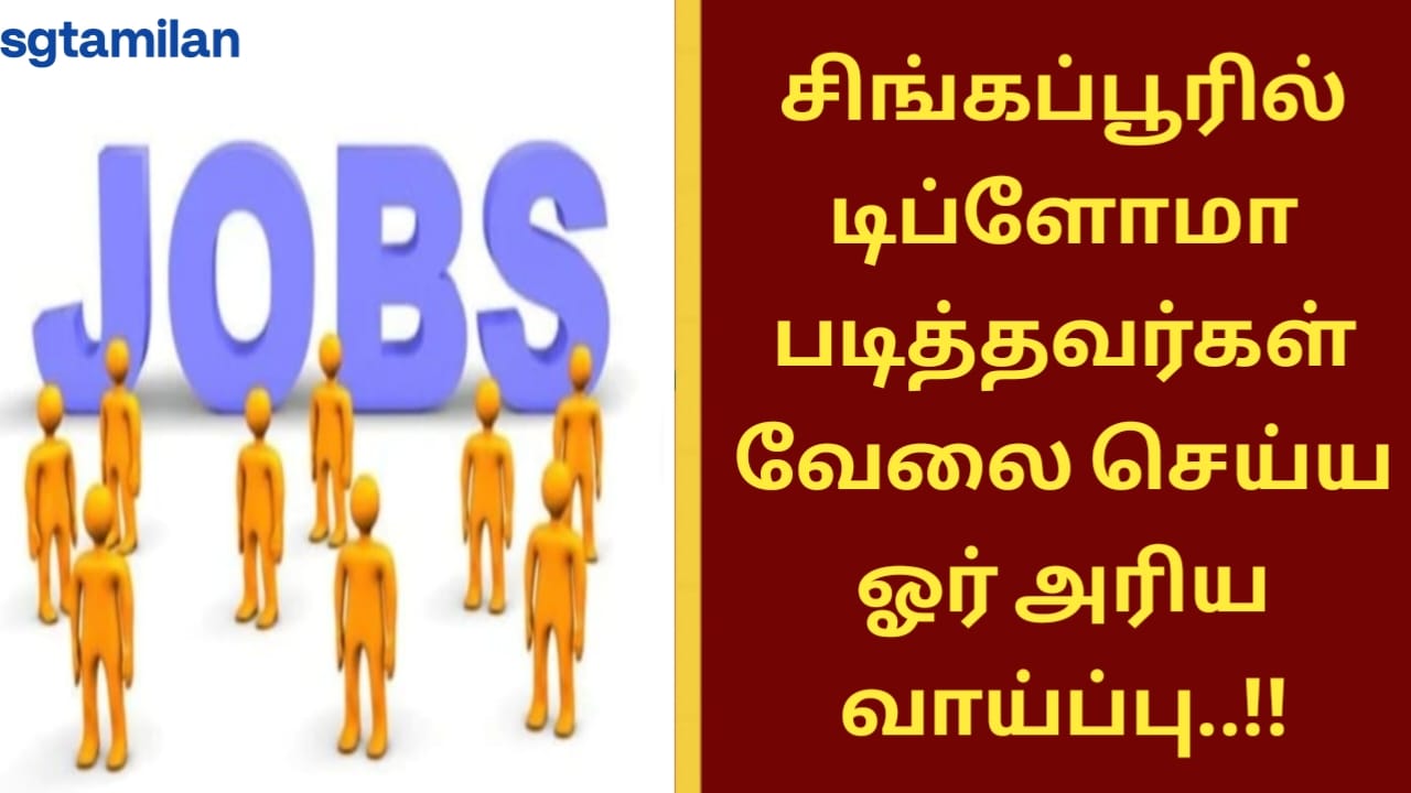 சிங்கப்பூரில் டிப்ளோமா படித்தவர்கள் வேலை செய்ய ஓர் அரிய வாய்ப்பு..!!