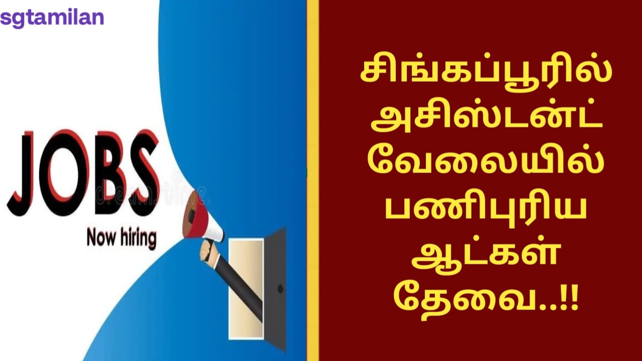 சிங்கப்பூரில் அசிஸ்டன்ட் வேலையில் பணிபுரிய ஆட்கள் தேவை..!!