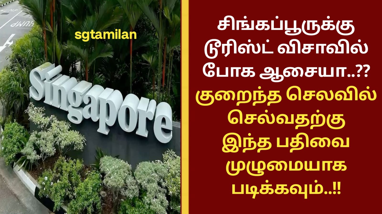 சிங்கப்பூருக்கு டூரிஸ்ட் விசாவில் போக ஆசையா..?? குறைந்த செலவில் செல்வதற்கு இந்த பதிவை முழுமையாக படிக்கவும்..!!