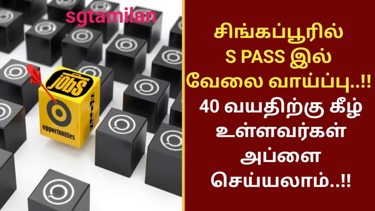 சிங்கப்பூரில் S PASS இல் வேலை வாய்ப்பு..!! 40 வயதிற்கு கீழ் உள்ளவர்கள் அப்ளை செய்யலாம்..!!