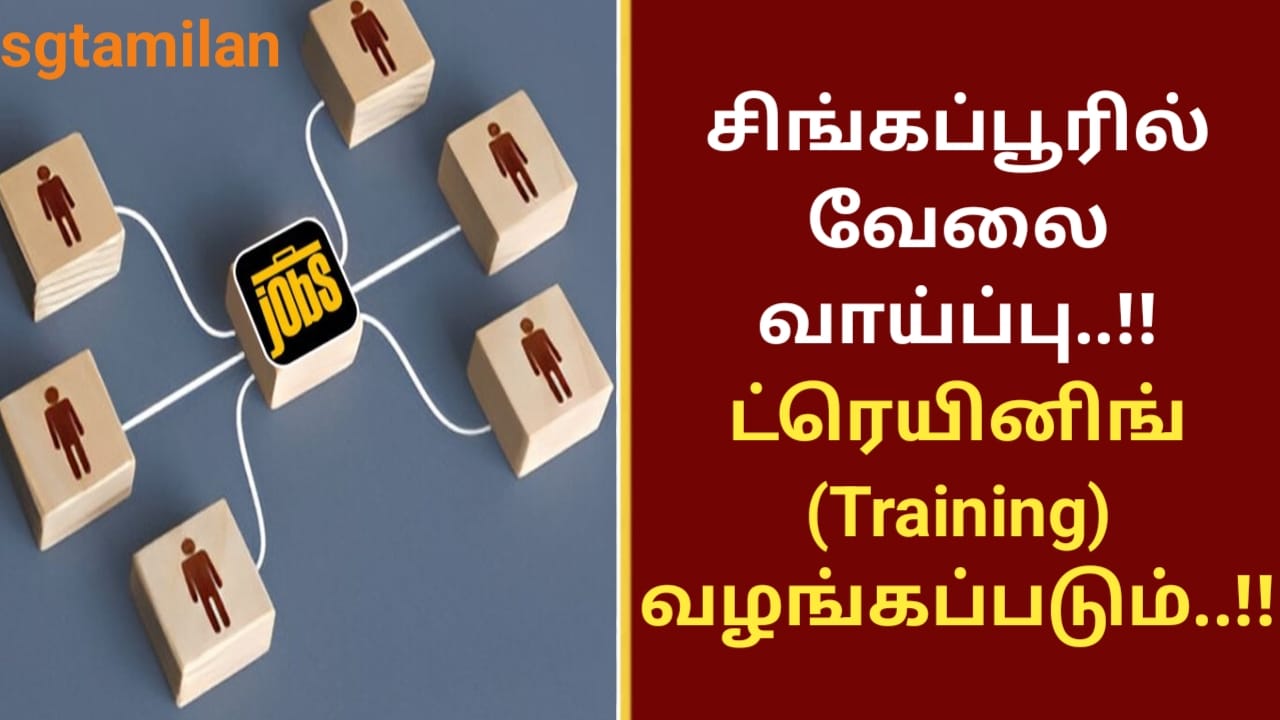 சிங்கப்பூரில் வேலை வாய்ப்பு..!! ட்ரெயினிங் (Training) வழங்கப்படும்..!!