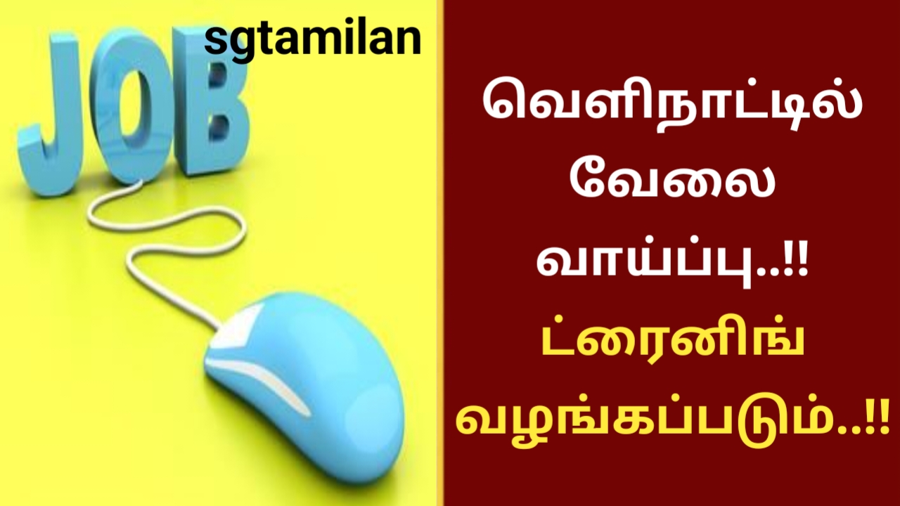 வெளிநாட்டில் வேலை வாய்ப்பு..!! ட்ரைனிங் வழங்கப்படும்..!!