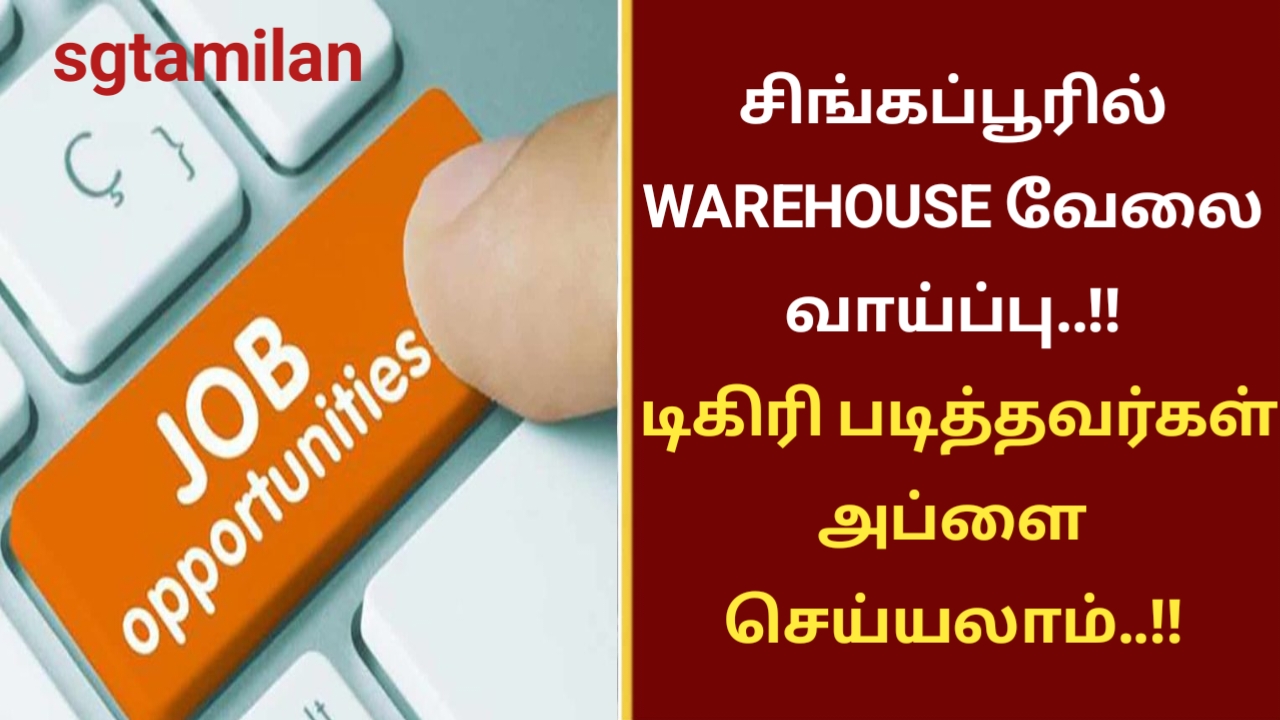 சிங்கப்பூரில் WAREHOUSE வேலை வாய்ப்பு..!! டிகிரி படித்தவர்கள் அப்ளை செய்யலாம்..!!