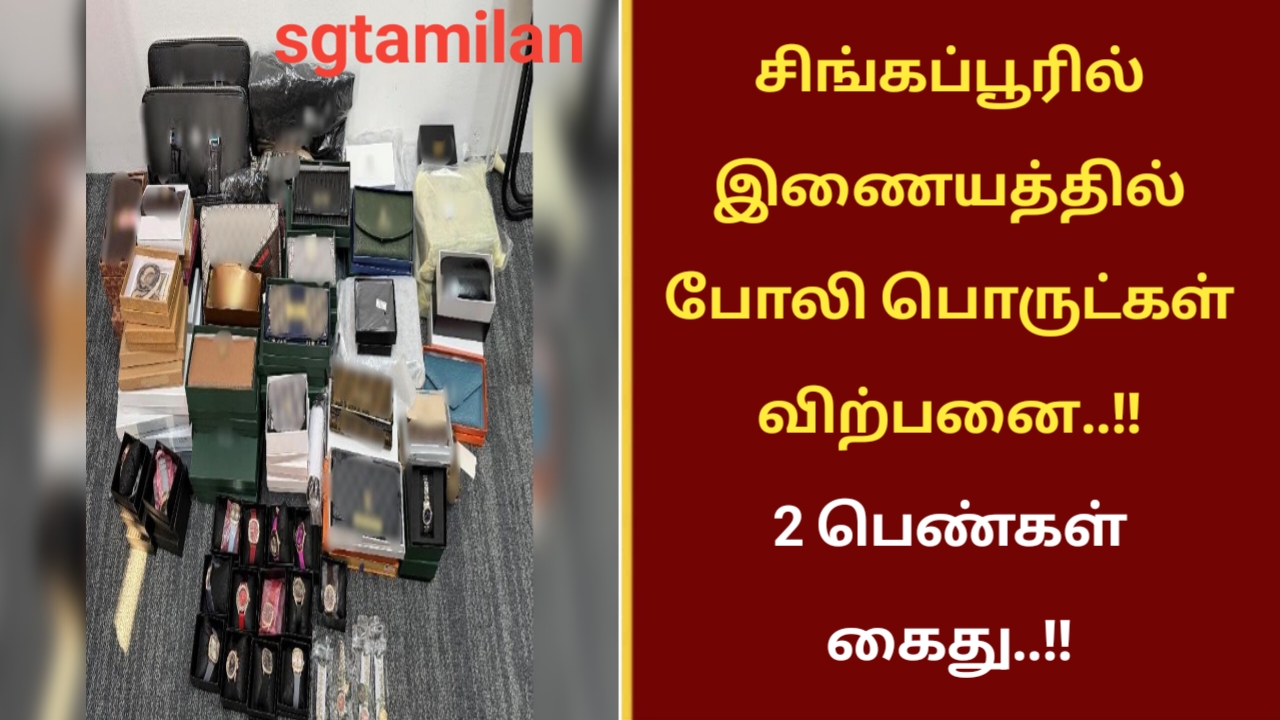 சிங்கப்பூரில் இணையத்தில் போலி பொருட்கள் விற்பனை..!! 2 பெண்கள் கைது..!!