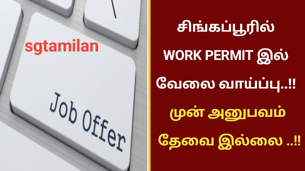 சிங்கப்பூரில் WORK PERMIT இல் வேலை வாய்ப்பு..!! முன் அனுபவம் தேவை இல்லை ..!!