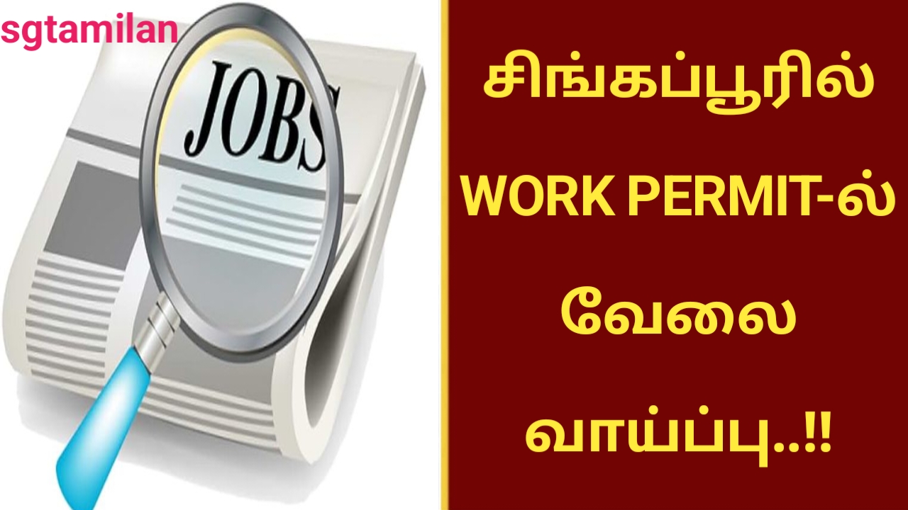 சிங்கப்பூரில் WORK PERMIT-ல் வேலை வாய்ப்பு..!!