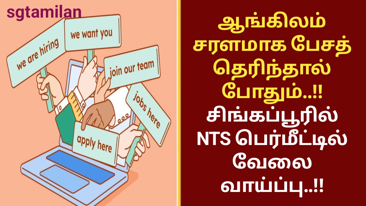 ஆங்கிலம் சரளமாக பேசத் தெரிந்தால் போதும்..!! சிங்கப்பூரில் NTS பெர்மீட்டில் வேலை வாய்ப்பு..!!