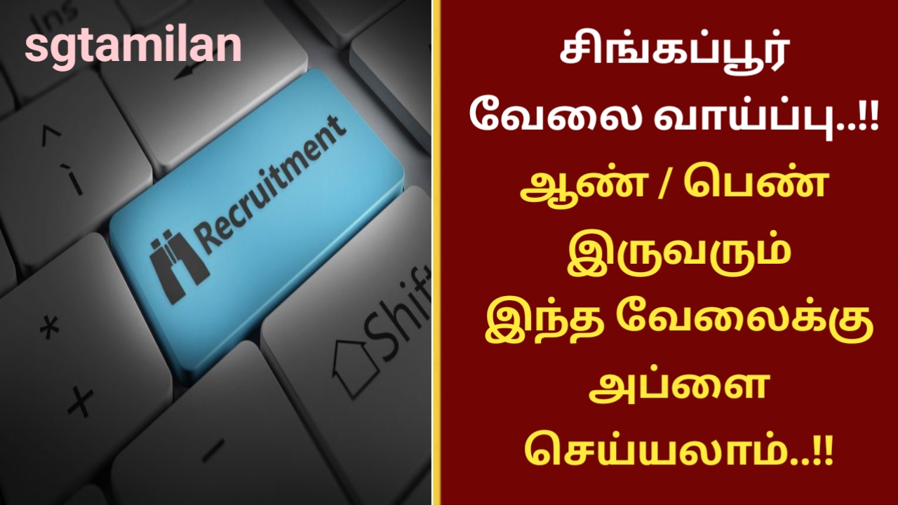 சிங்கப்பூர் வேலை வாய்ப்பு..!! ஆண் / பெண் இருவரும் இந்த வேலைக்கு அப்ளை செய்யலாம்..!!