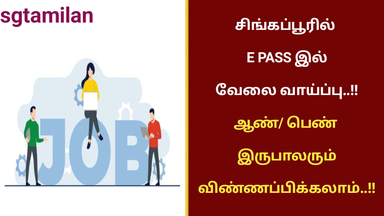 சிங்கப்பூரில் E PASS இல் வேலை வாய்ப்பு..!! ஆண்/ பெண் இருபாலரும் விண்ணப்பிக்கலாம்..!!