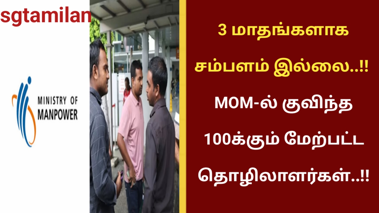3 மாதங்களாக சம்பளம் இல்லை..!! MOM-ல் குவிந்த 100க்கும் மேற்பட்ட தொழிலாளர்கள்..!!