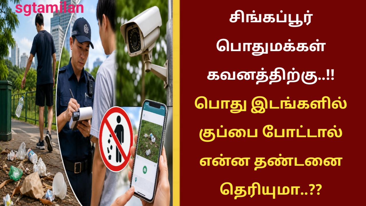 சிங்கப்பூர் பொதுமக்கள் கவனத்திற்கு..!! பொது இடங்களில் குப்பை போட்டால் என்ன தண்டனை தெரியுமா..??
