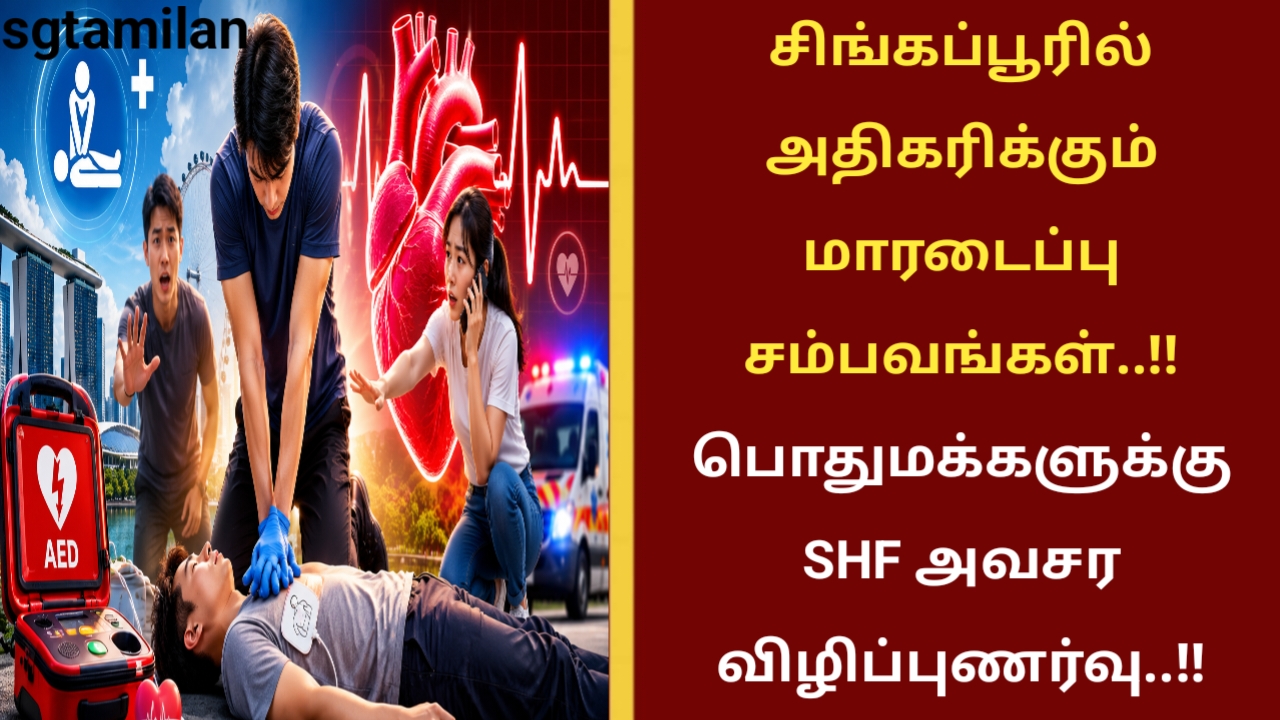 சிங்கப்பூரில் அதிகரிக்கும் மாரடைப்பு சம்பவங்கள்..!! பொதுமக்களுக்கு SHF அவசர விழிப்புணர்வு..!!