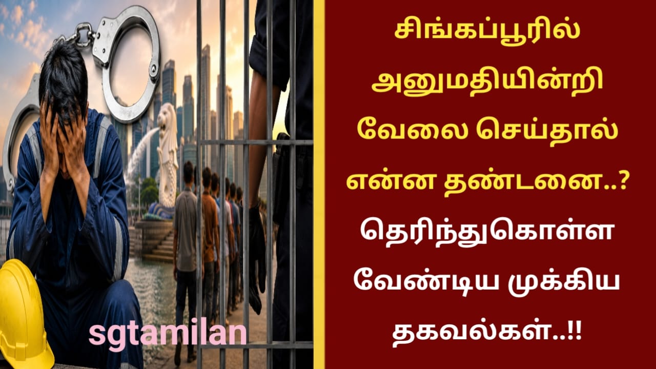 சிங்கப்பூரில் அனுமதியின்றி வேலை செய்தால் என்ன தண்டனை..? தெரிந்துகொள்ள வேண்டிய முக்கிய தகவல்கள்..!!