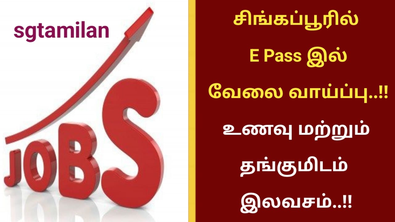 சிங்கப்பூரில் E Pass இல் வேலை வாய்ப்பு..!! உணவு மற்றும் தங்குமிடம் இலவசம்..!!