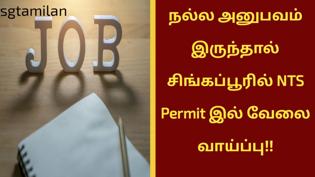 நல்ல அனுபவம் இருந்தால் சிங்கப்பூரில் NTS Permit இல் வேலை வாய்ப்பு!!