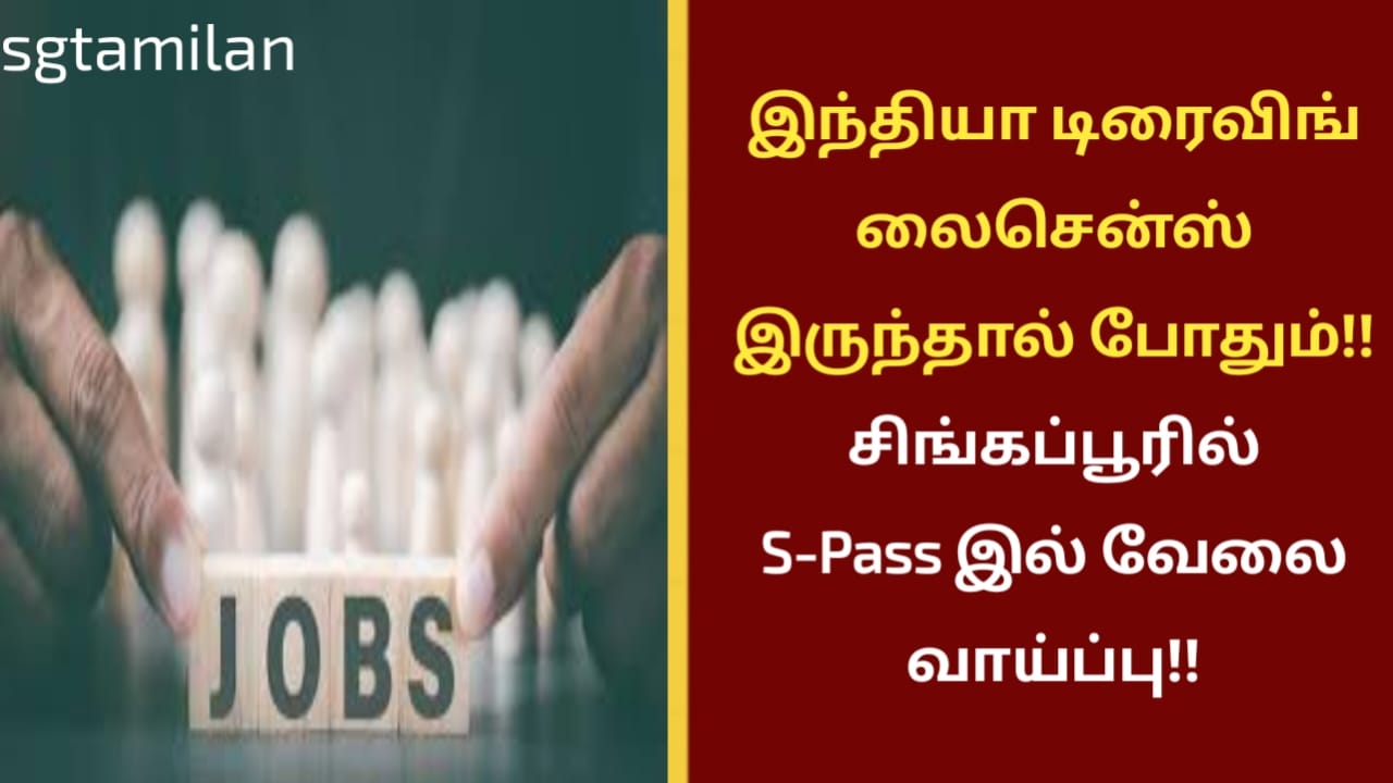 இந்தியா டிரைவிங் லைசென்ஸ் இருந்தால் போதும்!! சிங்கப்பூரில் S-Pass இல் வேலை வாய்ப்பு!!