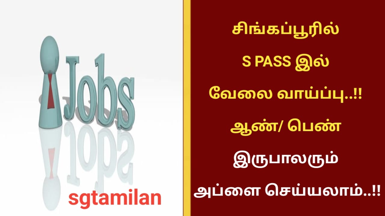 சிங்கப்பூரில் S PASS இல் வேலை வாய்ப்பு..!! ஆண்/ பெண் இருபாலரும் அப்ளை செய்யலாம்..!!