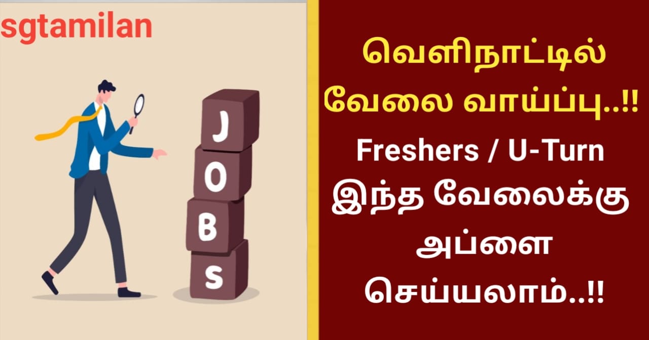 வெளிநாட்டில் வேலைவாய்ப்பு..!! Freshers / U-Turn இந்த வேலைக்கு அப்ளை செய்யலாம்..!!