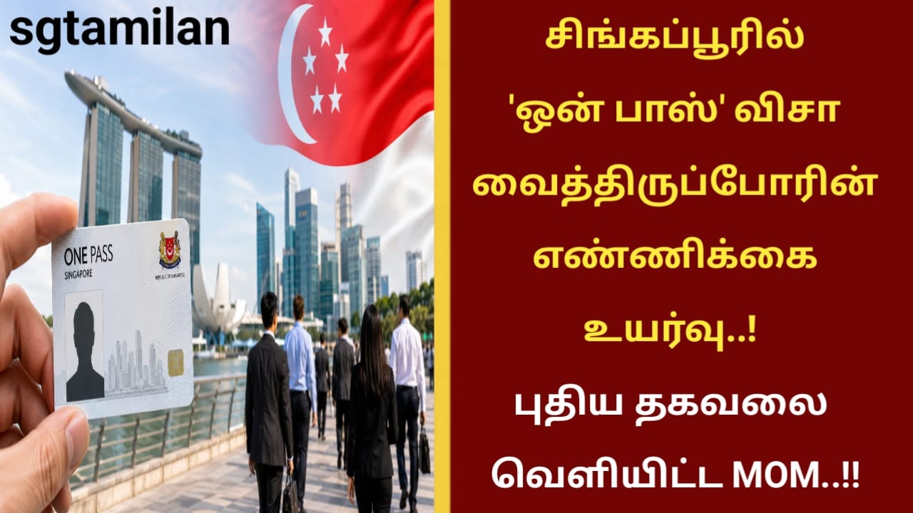 சிங்கப்பூரில் ‘ஒன் பாஸ்’ விசா வைத்திருப்போரின் எண்ணிக்கை உயர்வு..! புதிய தகவலை வெளியிட்ட MOM..!!