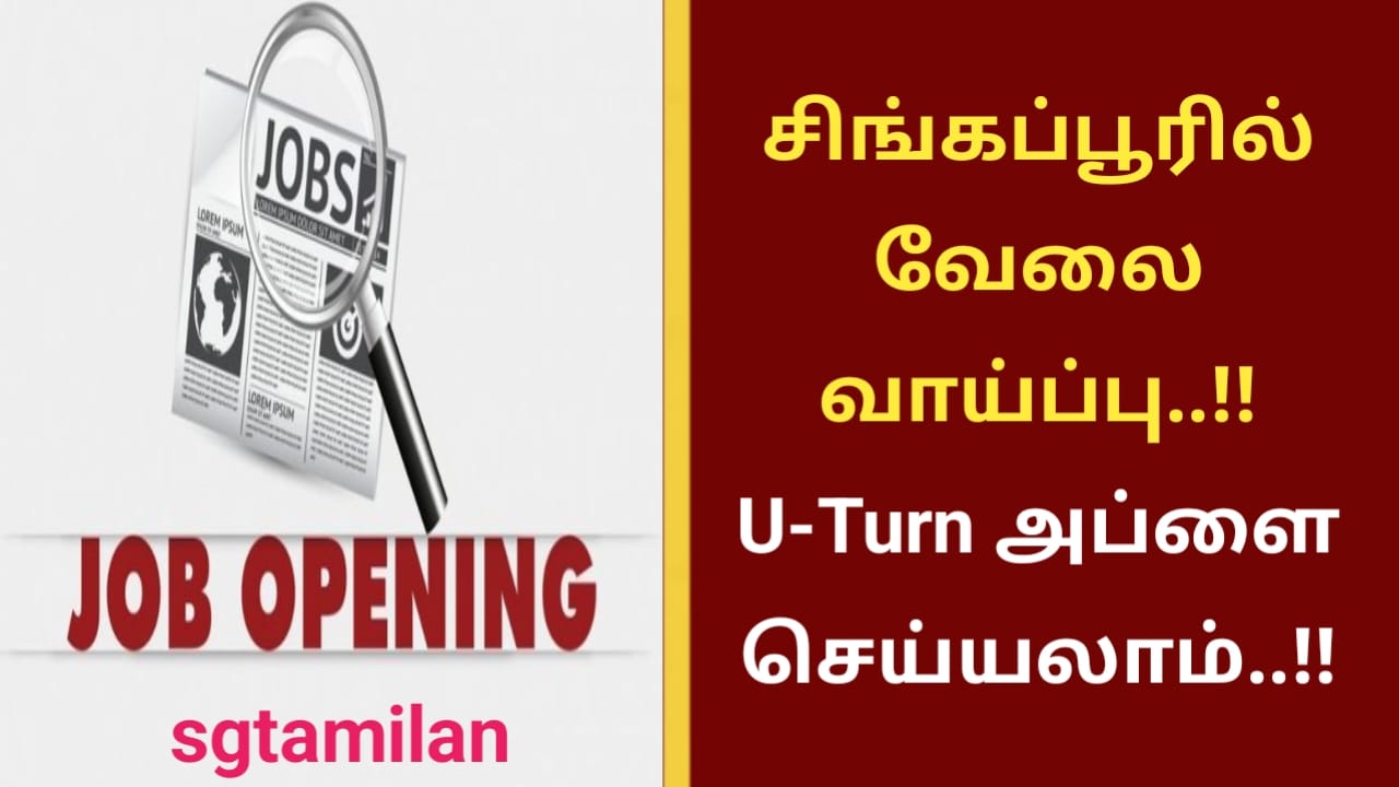 சிங்கப்பூரில் வேலை வாய்ப்பு..!! U-Turn அப்ளை செய்யலாம்..!!