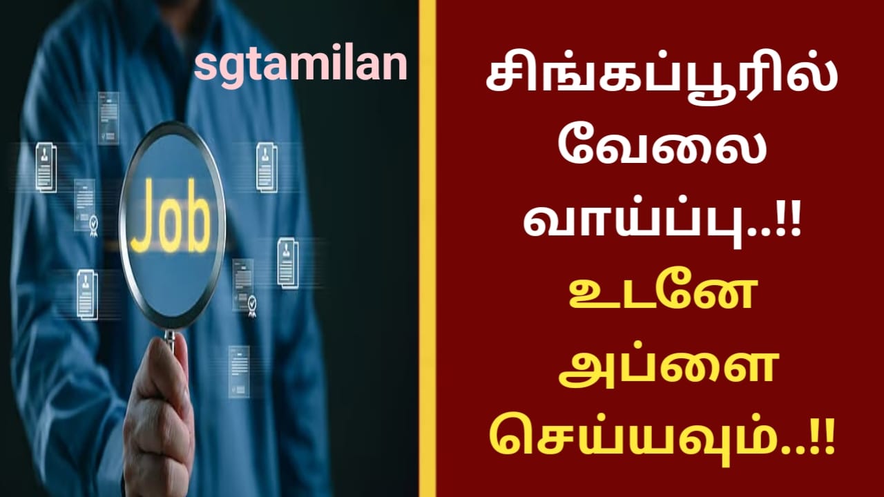 சிங்கப்பூரில் வேலை வாய்ப்பு..!! உடனே அப்ளை செய்யவும்..!!