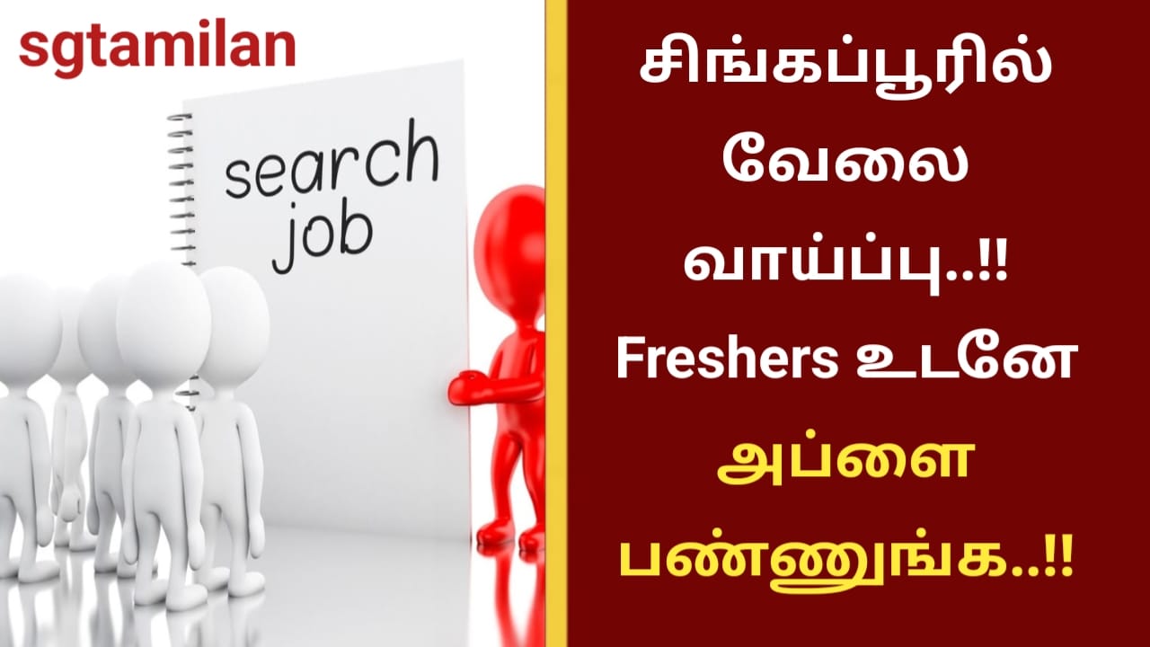 சிங்கப்பூரில் வேலை வாய்ப்பு..!! Freshers உடனே அப்ளை பண்ணுங்க..!!