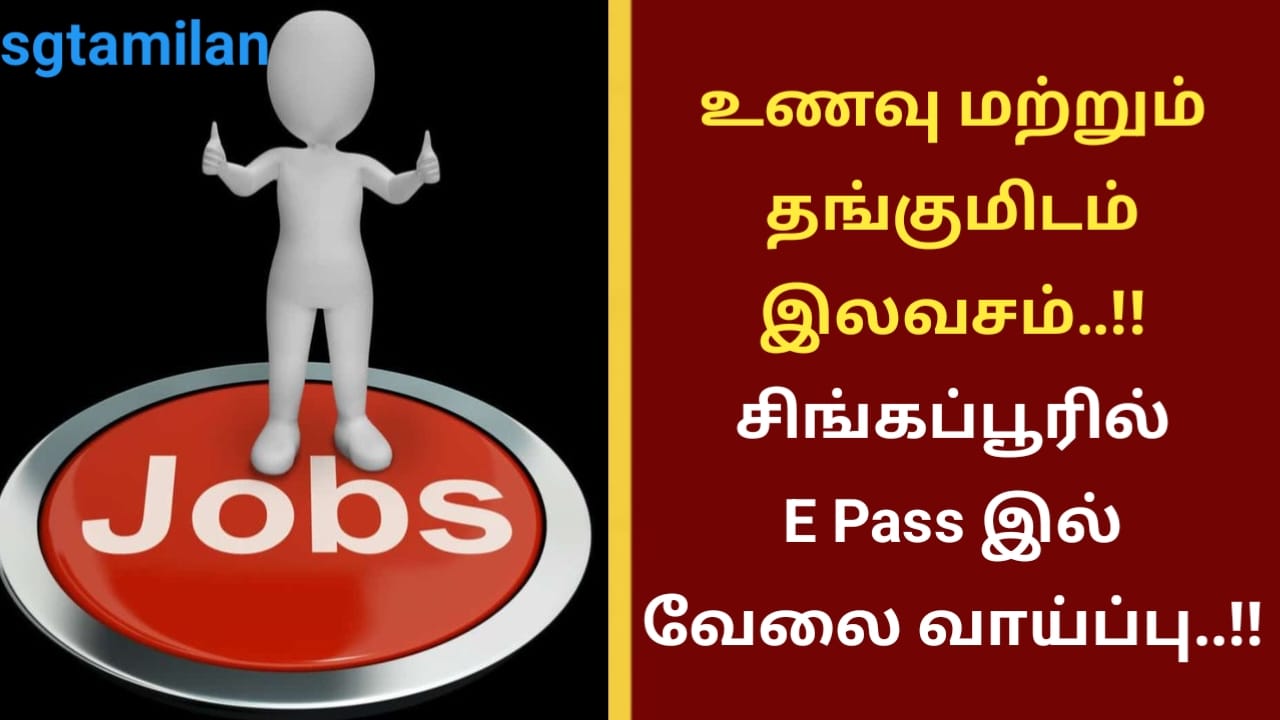உணவு மற்றும் தங்குமிடம் இலவசம்..!! சிங்கப்பூரில் E Pass இல் வேலை வாய்ப்பு..!!