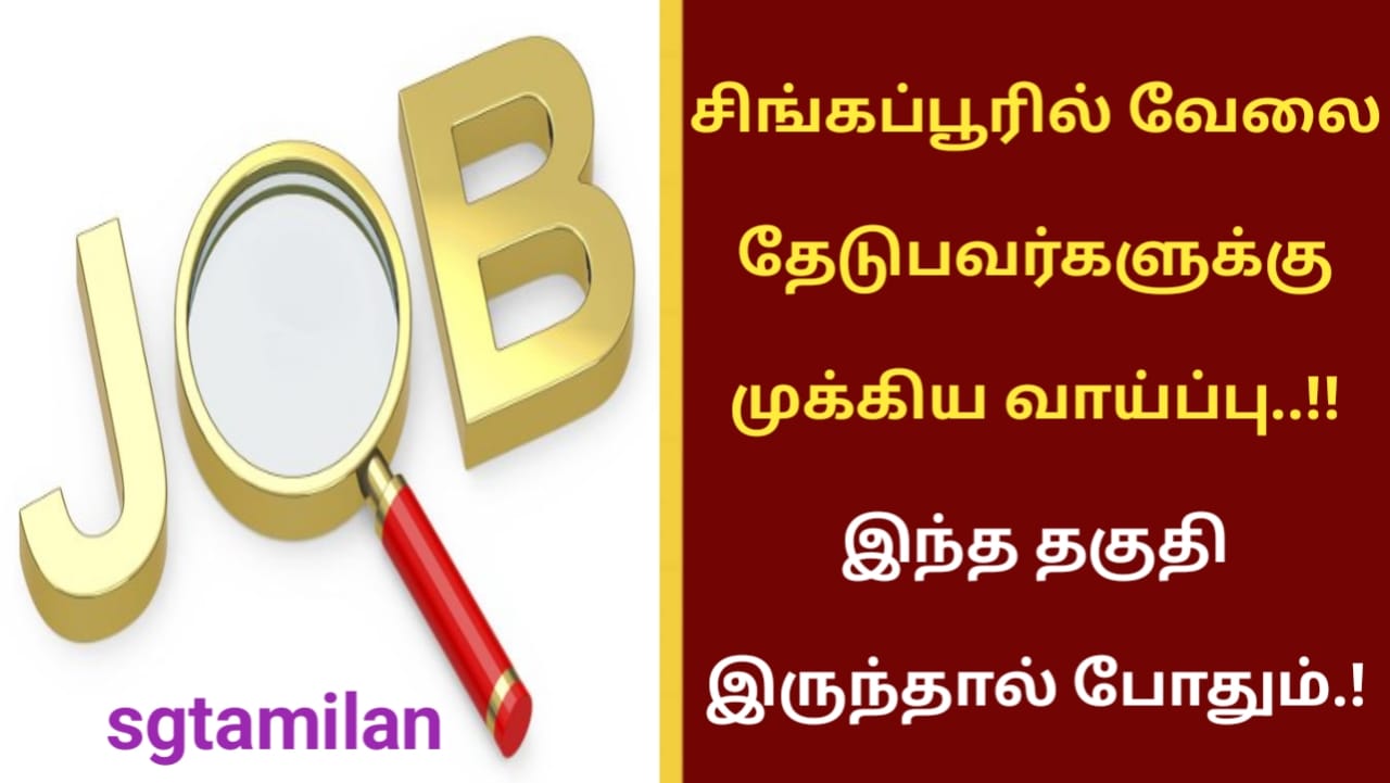 சிங்கப்பூரில் வேலை தேடுபவர்களுக்கு முக்கிய வாய்ப்பு..!! இந்த தகுதி இருந்தால் போதும்.!