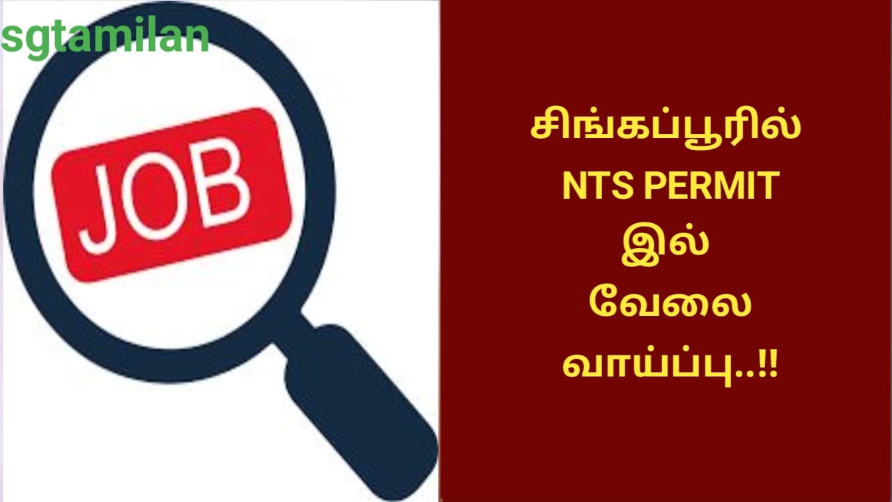 சிங்கப்பூரில் NTS PERMIT இல் வேலை வாய்ப்பு..!!
