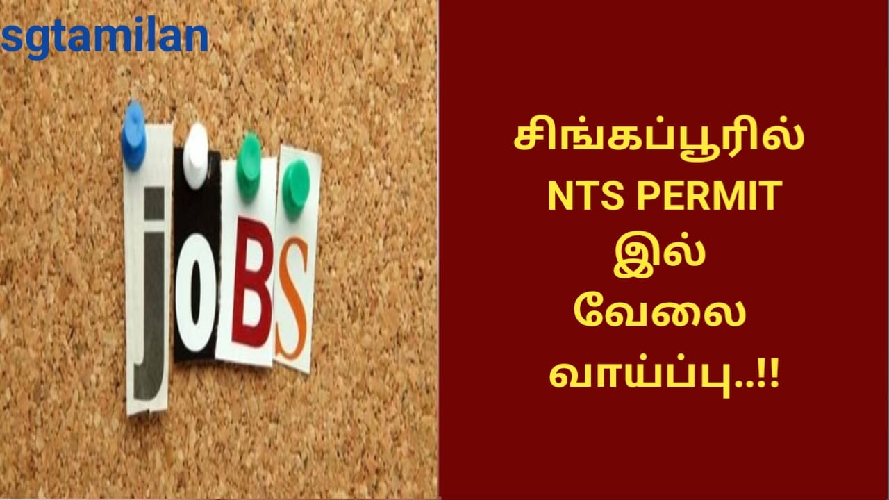 சிங்கப்பூரில் NTS PERMIT இல் வேலை வாய்ப்பு..!!