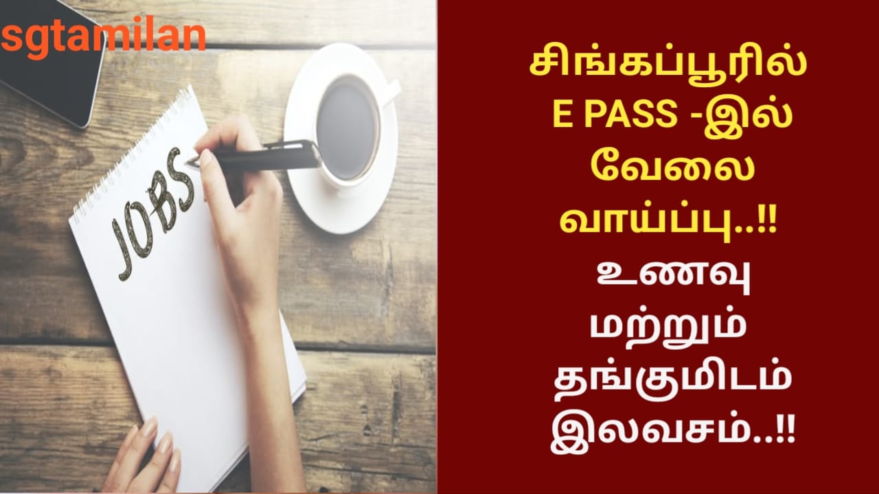 சிங்கப்பூரில் E PASS -இல் வேலை வாய்ப்பு..!! உணவு மற்றும் தங்குமிடம் இலவசம்..!!
