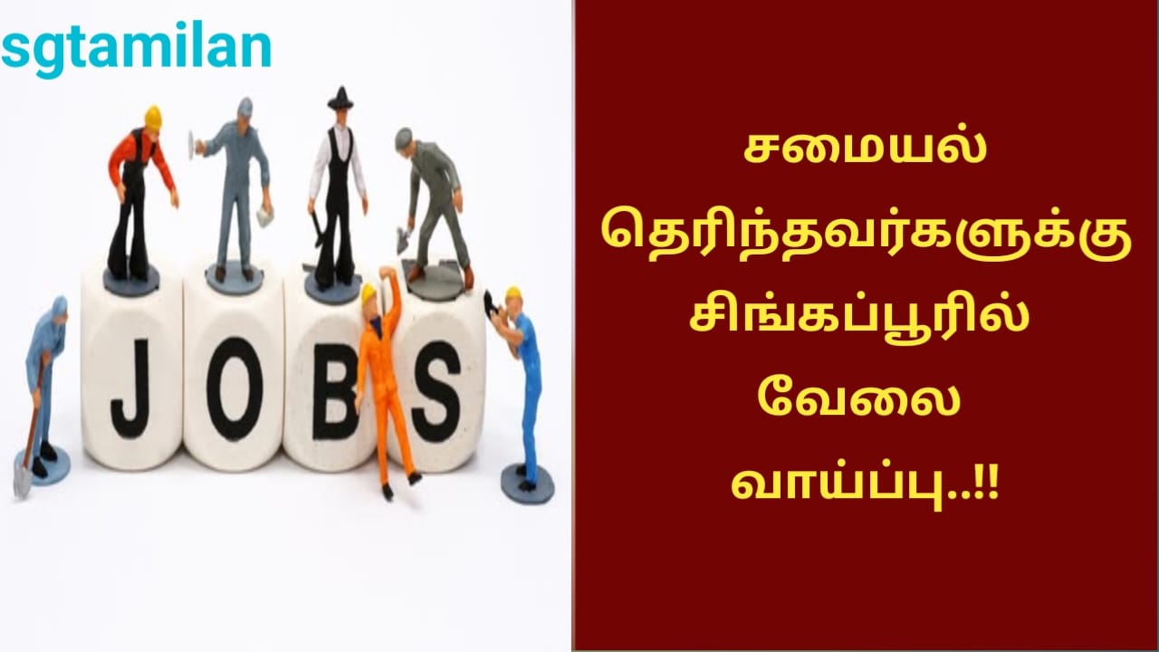 சமையல் தெரிந்தவர்களுக்கு சிங்கப்பூரில் வேலை வாய்ப்பு..!!