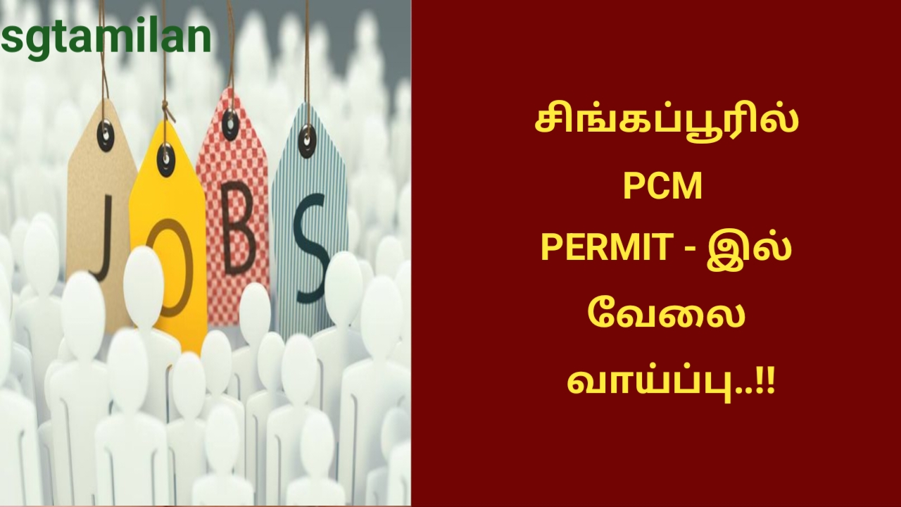 சிங்கப்பூரில் PCM PERMIT – இல் வேலை வாய்ப்பு..!!